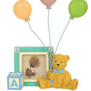 Burnes of Boston Bear & Balloons Baby Frame 2.5x2.5 Nursery Teddy Decor-I031